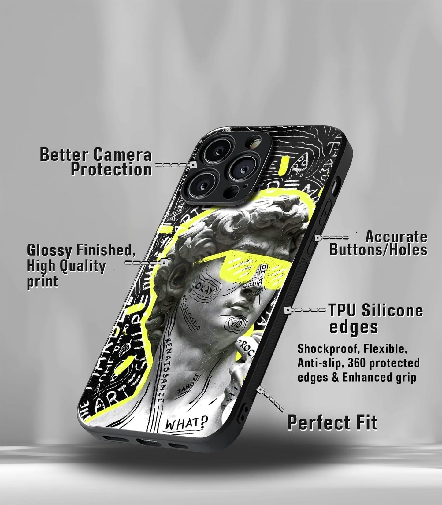 cutout patternic premium glossy phone case compatible for every phone models.