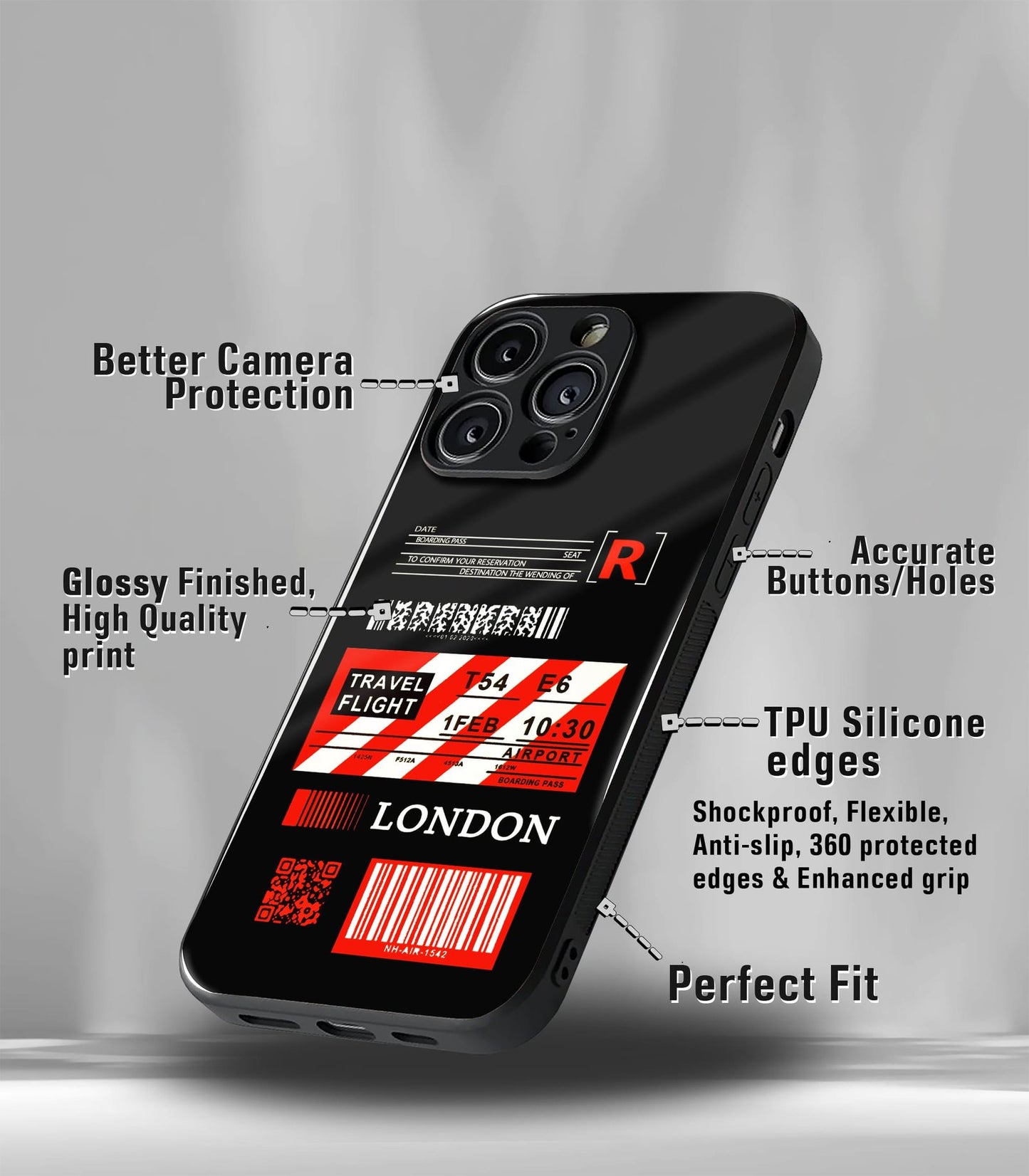 cutout patternic premium glossy phone case compatible for every phone models.