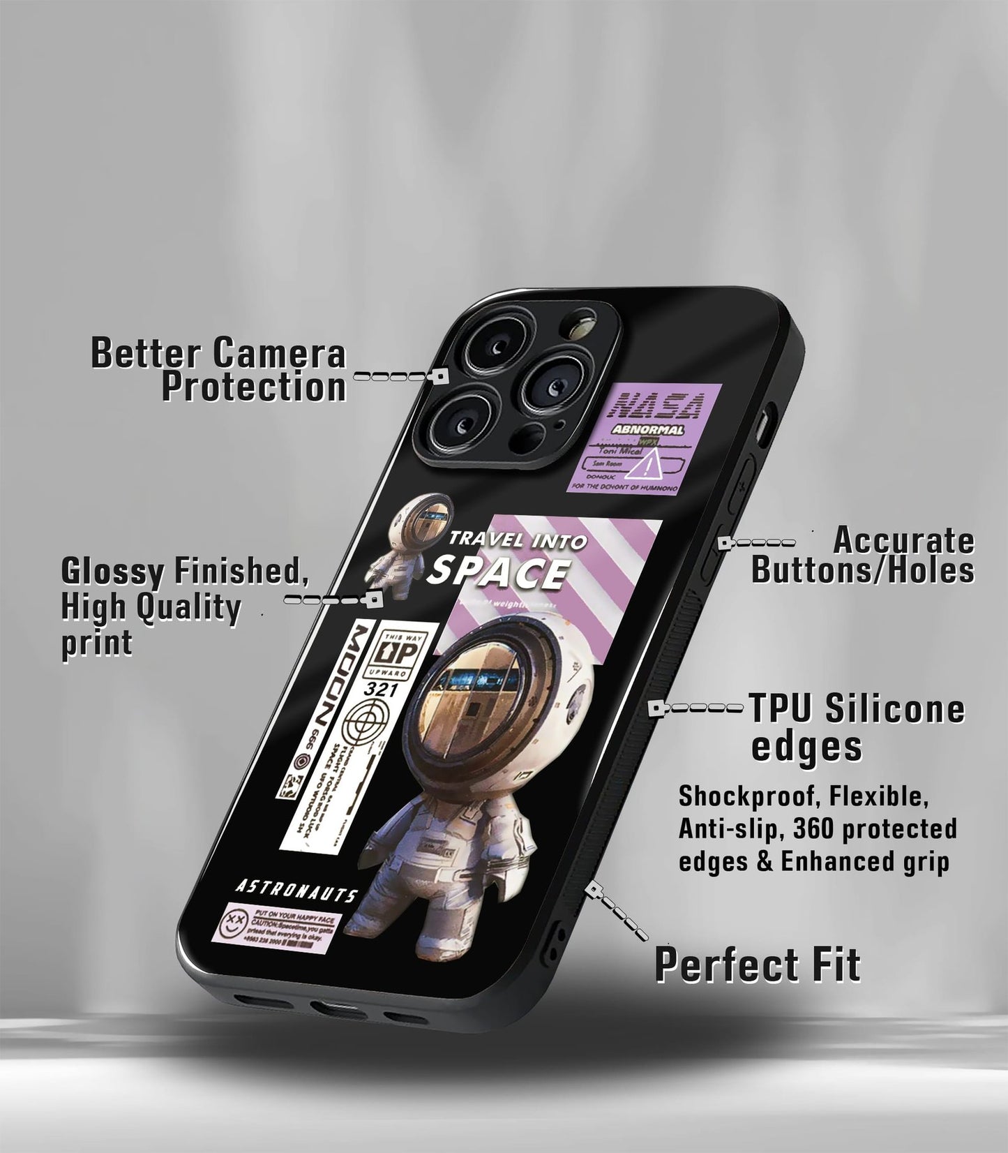 cutout patternic premium glossy phone case compatible for every phone models.