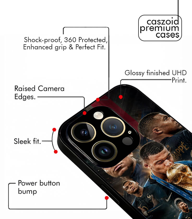 mbappe x france fifa wc winning edition premium glossy phone case