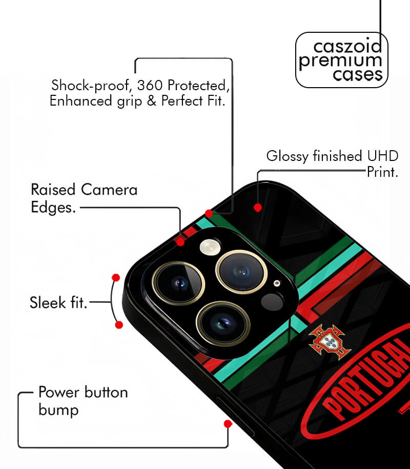 portugal black kit fifa wc26 edition premium glossy phone case