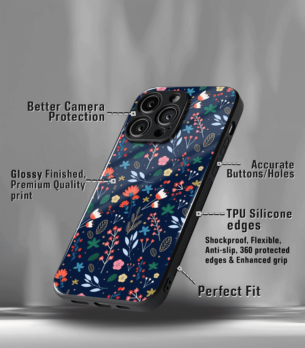 'for her' premium glossy floral/ aesthetic phone case compatible for every phone models.