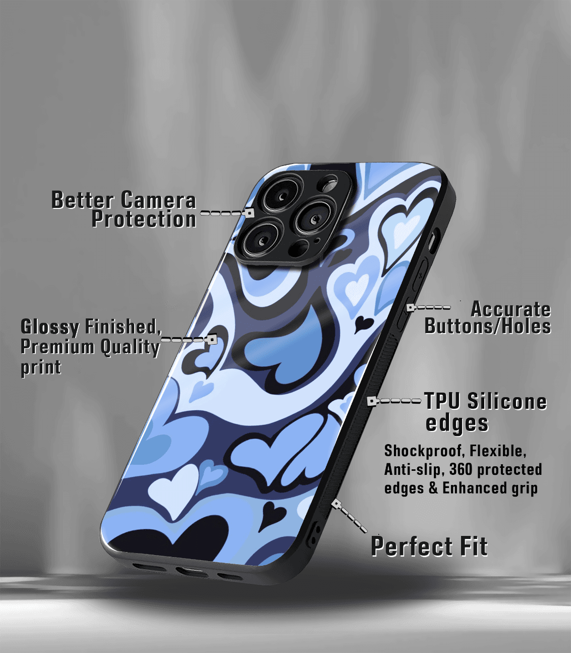 'for her' premium glossy floral/ aesthetic phone case compatible for every phone models.