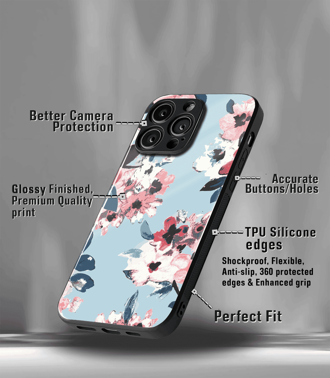'for her' premium glossy floral/ aesthetic phone case compatible for every phone models.