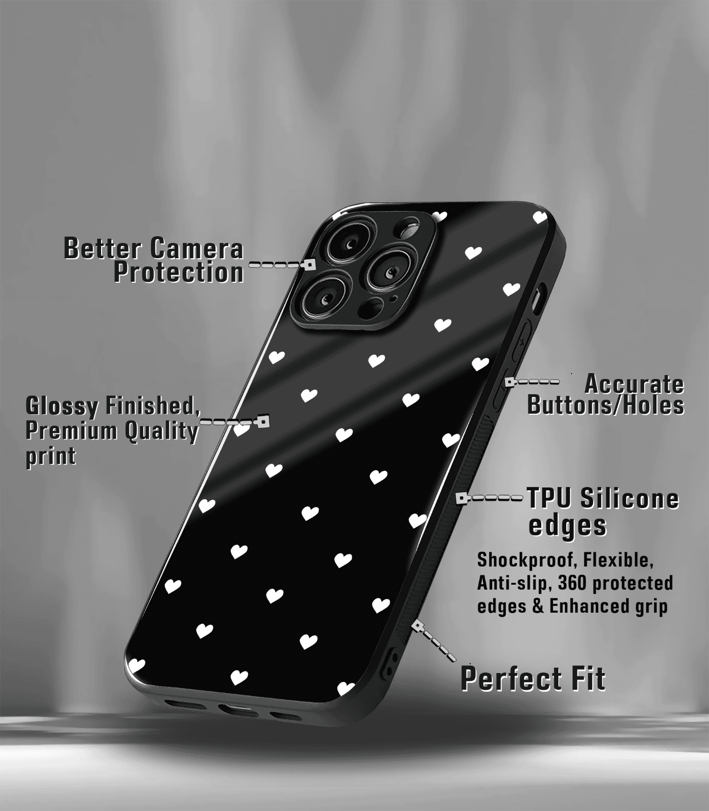 'for her' premium glossy floral/ aesthetic phone case compatible for every phone models.