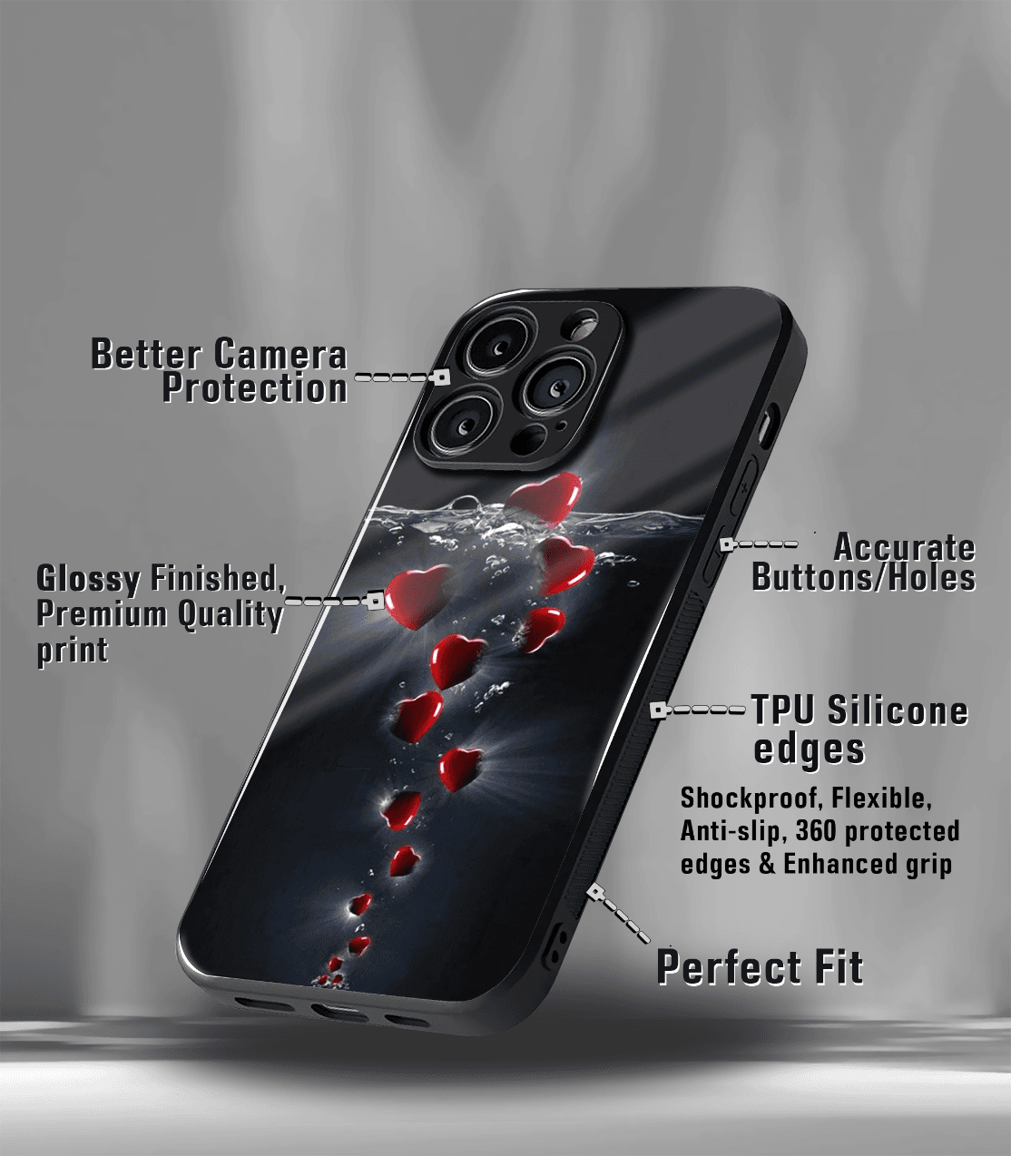 'for her' premium glossy floral/ aesthetic phone case compatible for every phone models.
