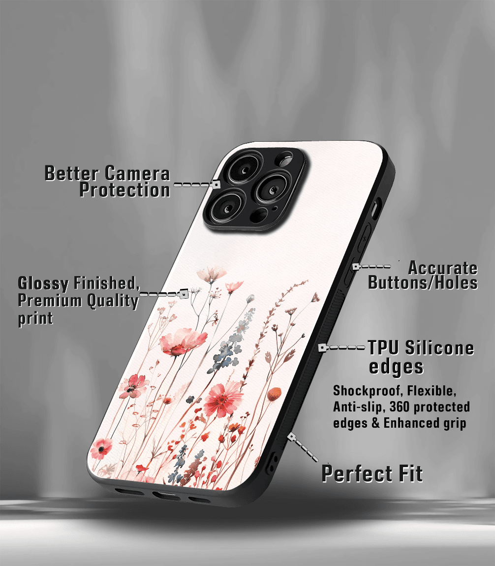 'for her' premium glossy floral/ aesthetic phone case compatible for every phone models.