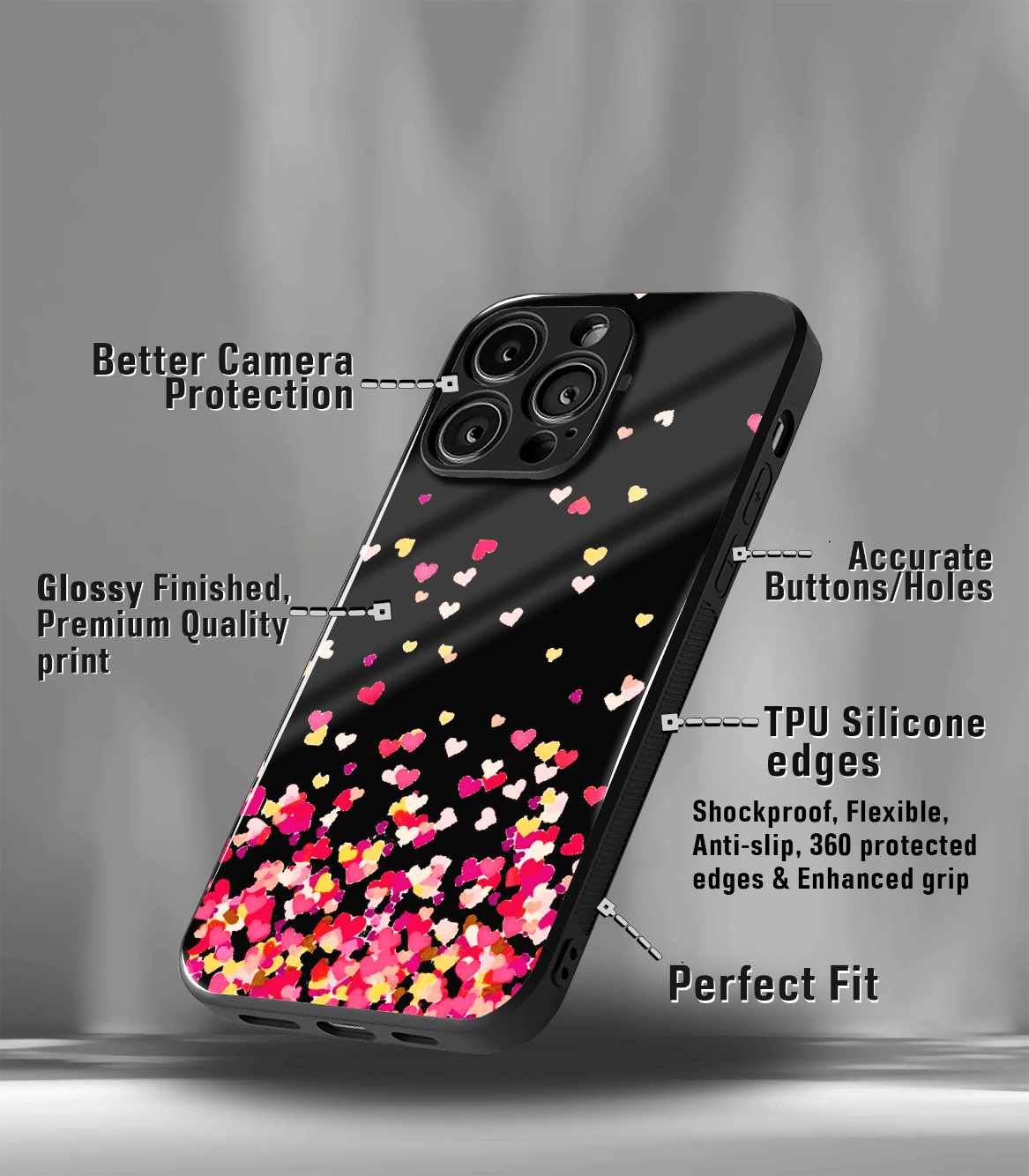'for her' premium glossy floral/ aesthetic phone case compatible for every phone models.