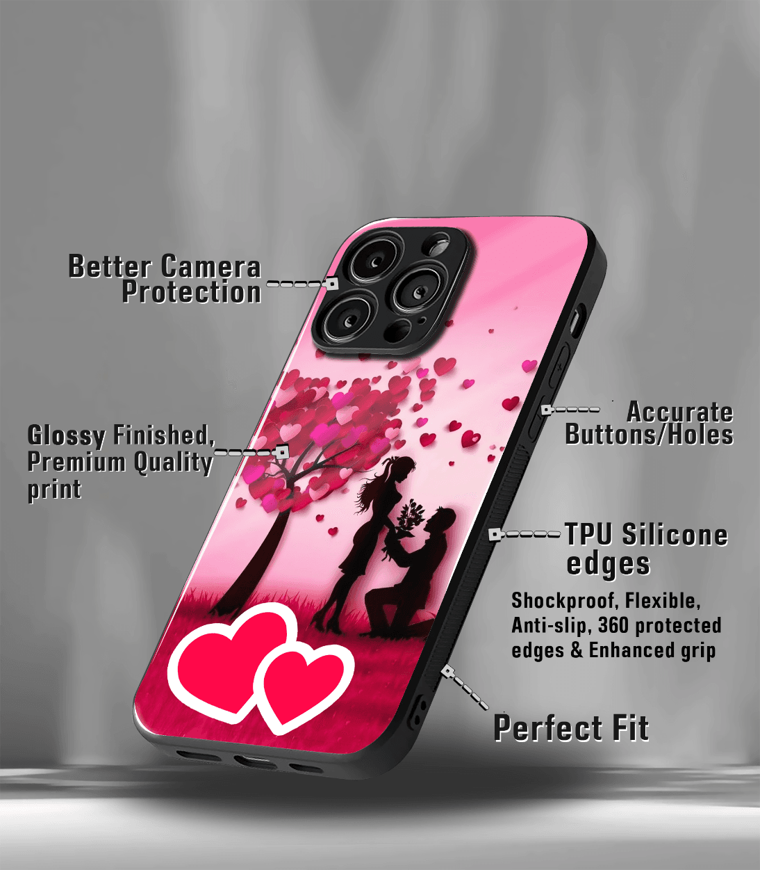 'for her' premium glossy floral/ aesthetic phone case compatible for every phone models.