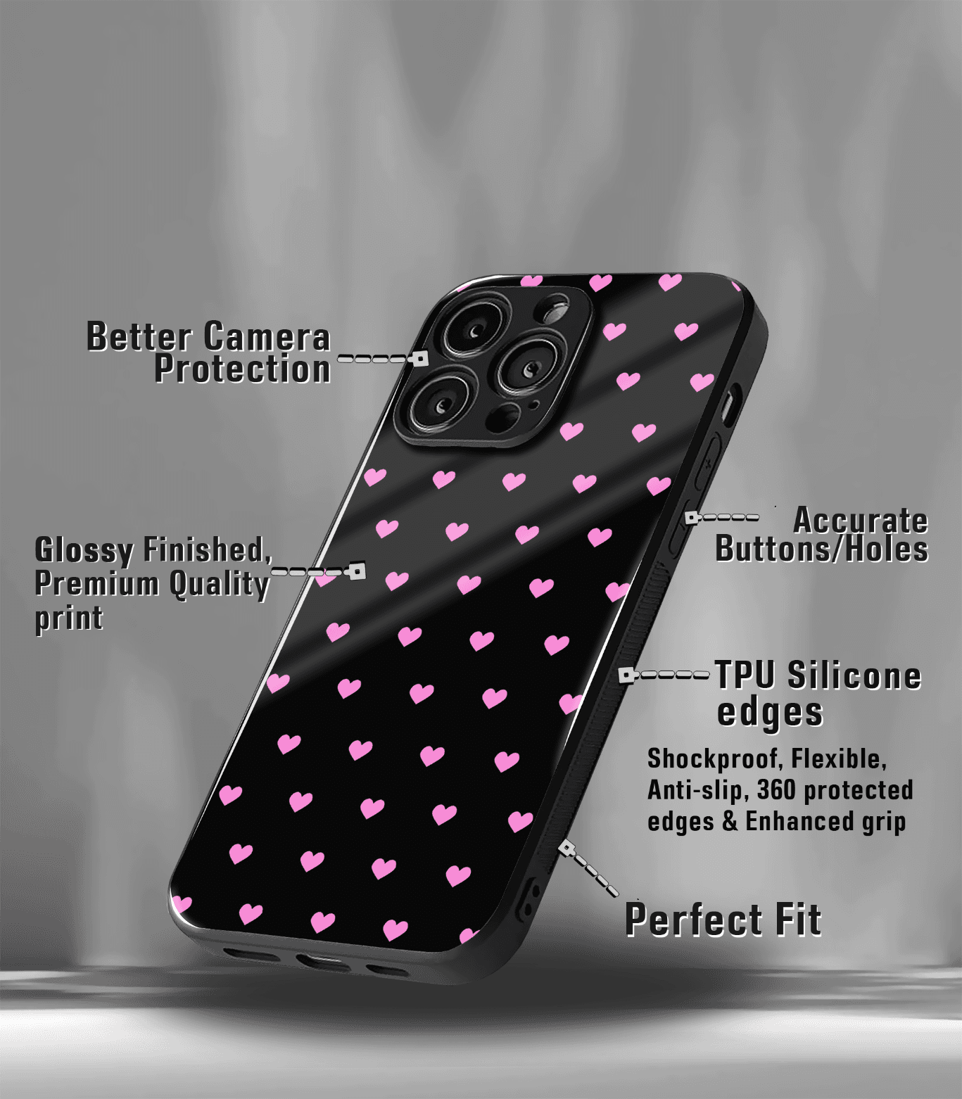 'for her' premium glossy floral/ aesthetic phone case compatible for every phone models.