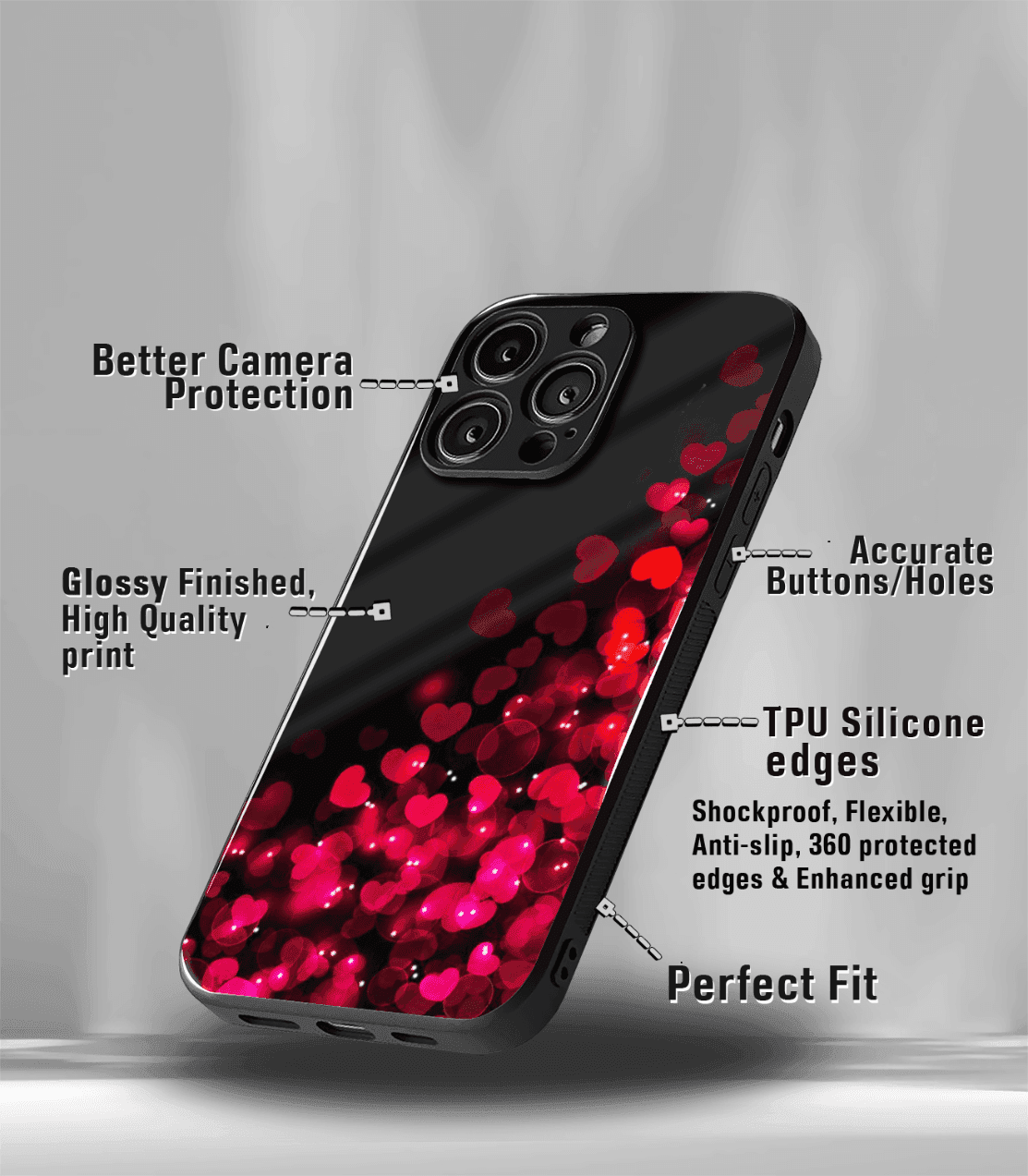 'for her' premium glossy floral/ aesthetic phone case compatible for every phone models.