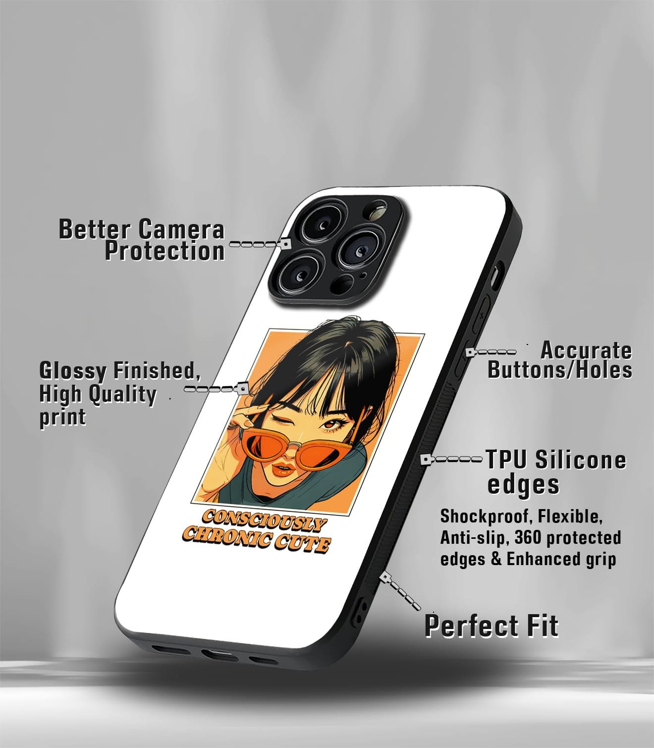 'for her' premium glossy floral/ aesthetic phone case compatible for every phone models.