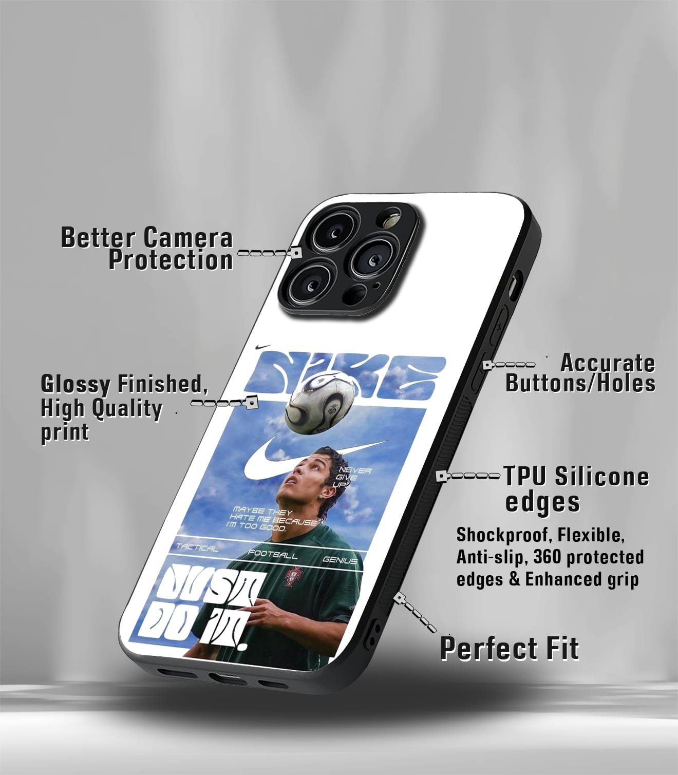 cristiano ronaldo nike cr7 edition premium glossy phone case.