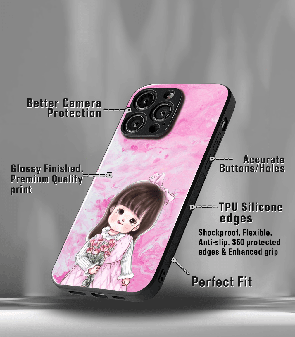 'for her' premium glossy floral/ aesthetic phone case compatible for every phone models.