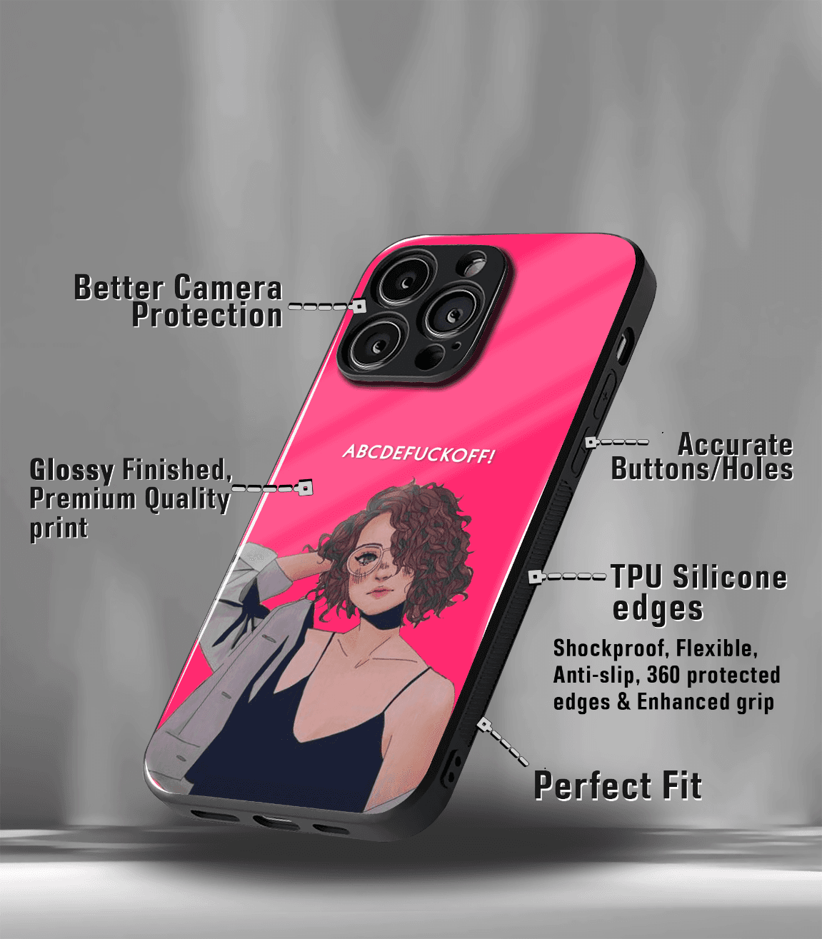 'for her' premium glossy floral/ aesthetic phone case compatible for every phone models.