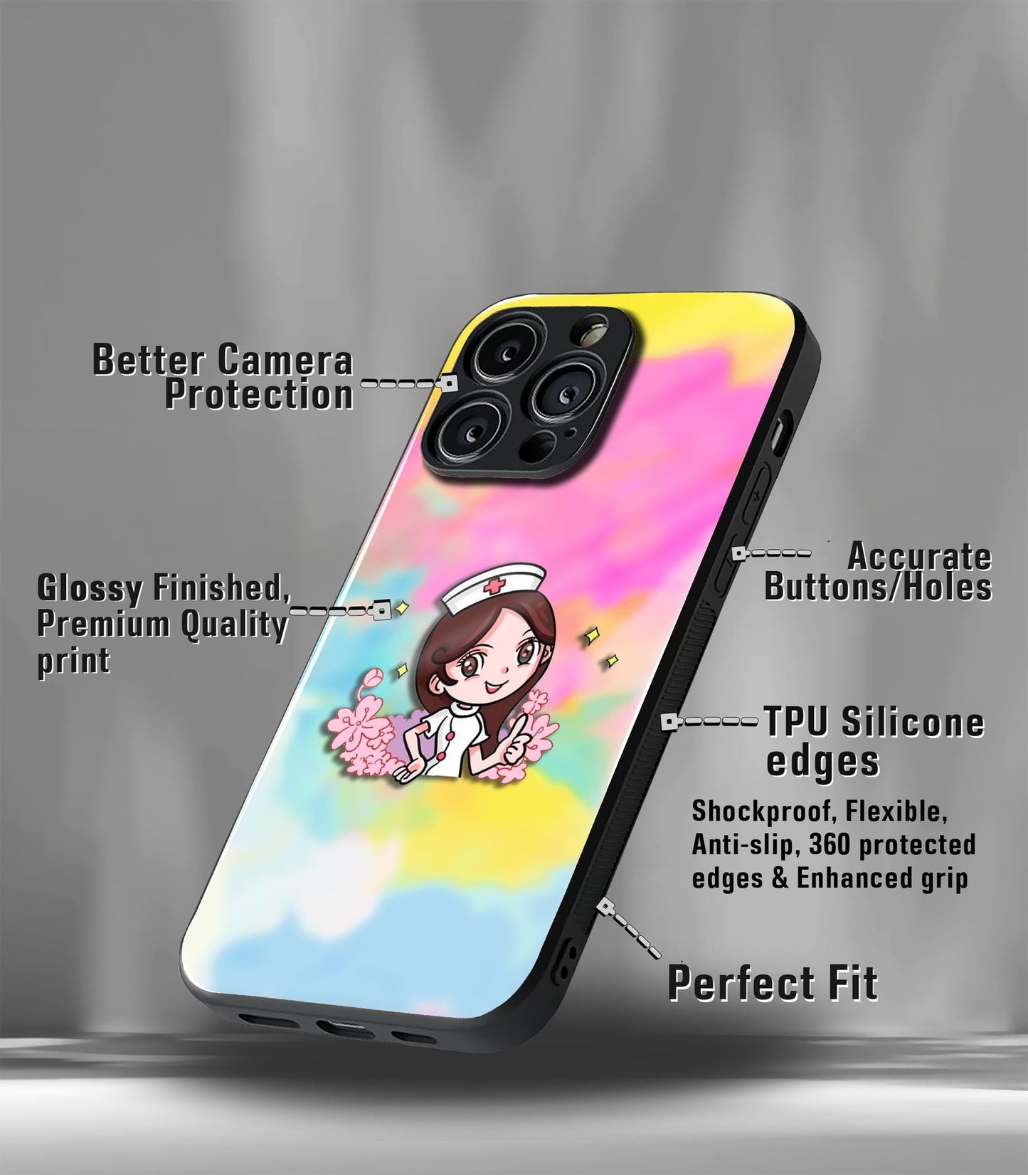 'for her' premium glossy floral/ aesthetic phone case compatible for every phone models.