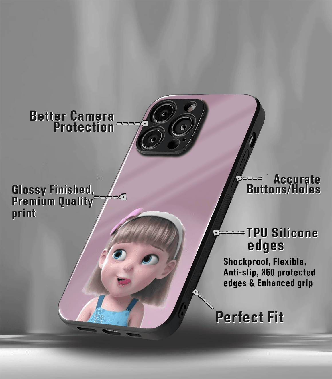 'for her' premium glossy floral/ aesthetic phone case compatible for every phone models.