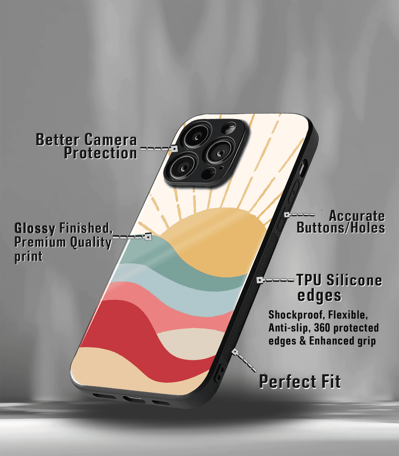 'for her' premium glossy floral/ aesthetic phone case compatible for every phone models.