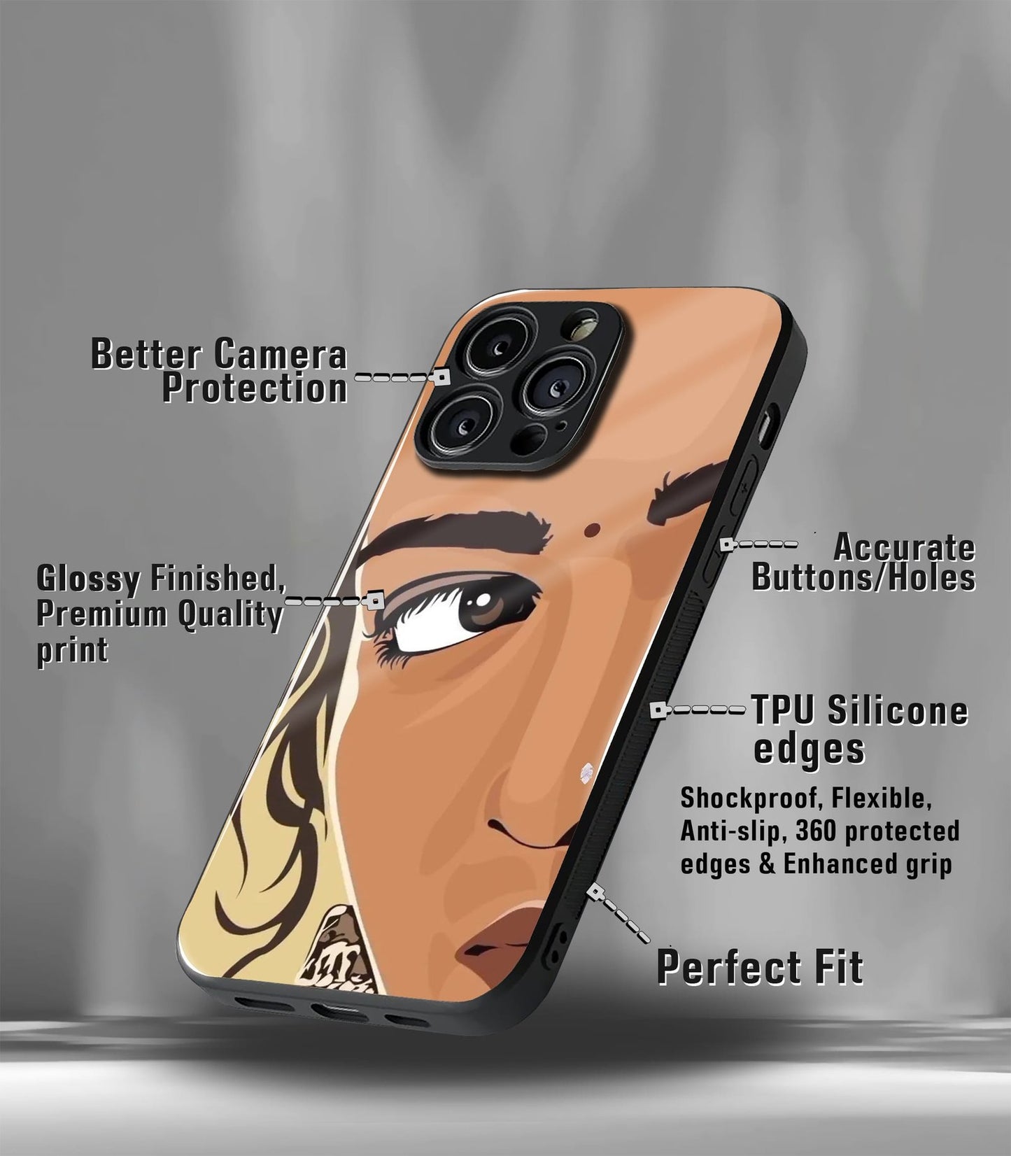 'for her' premium glossy floral/ aesthetic phone case compatible for every phone models.