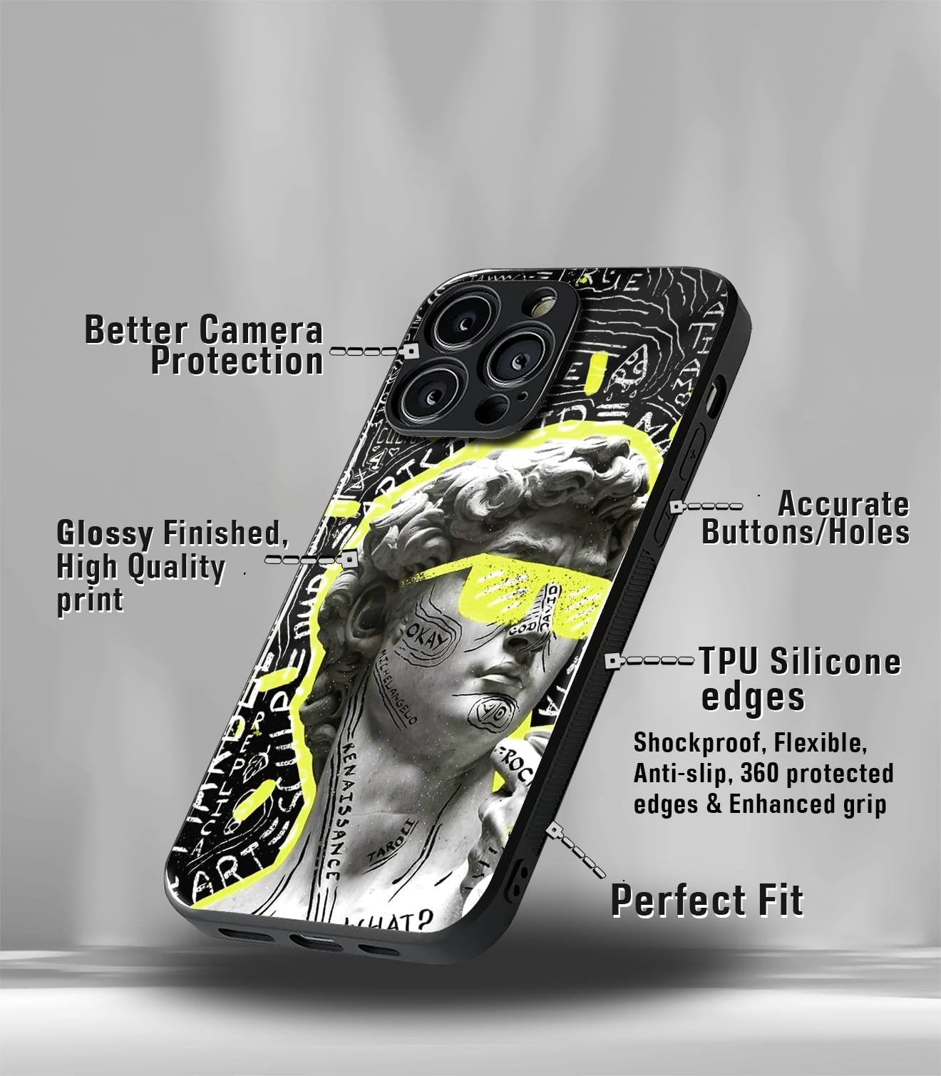 tripped statue premium glossy phonecase