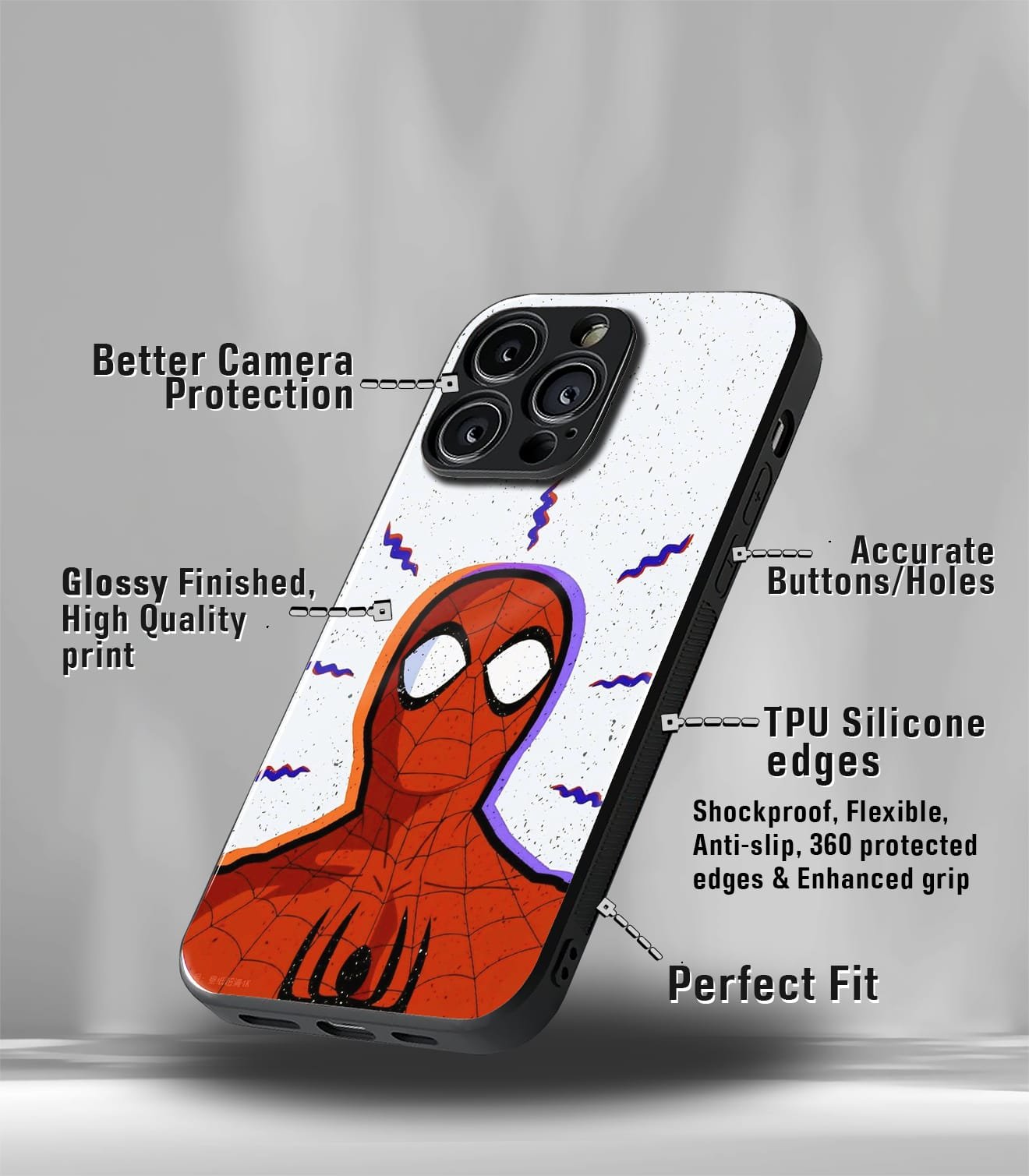 spider face premium glossy phonecase