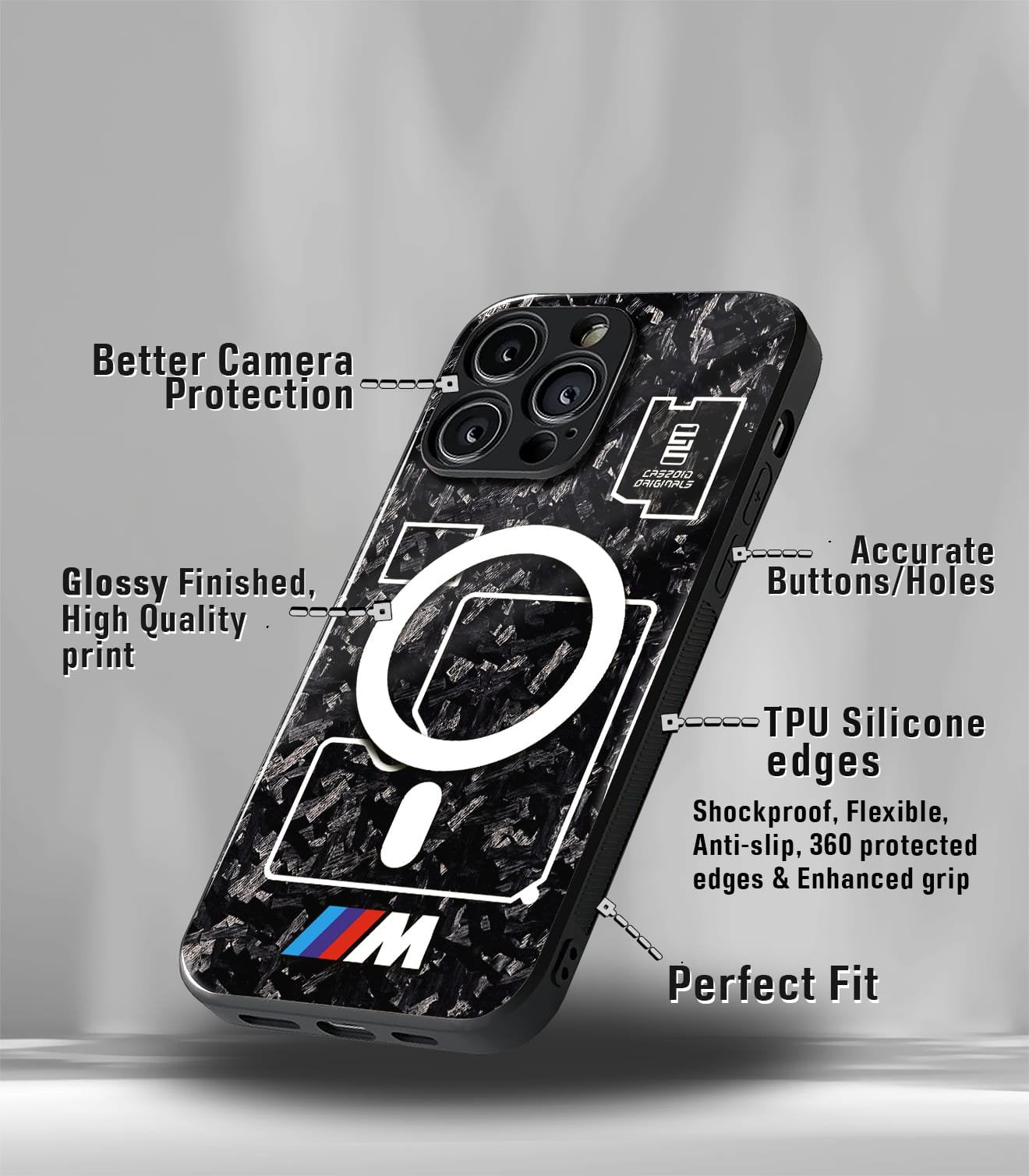 carbon fiber cyber pattern premium glossy phonecase