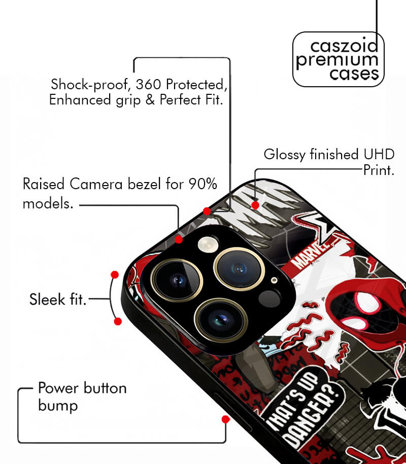 spidey collage superhero caszoid premium glossy phone case