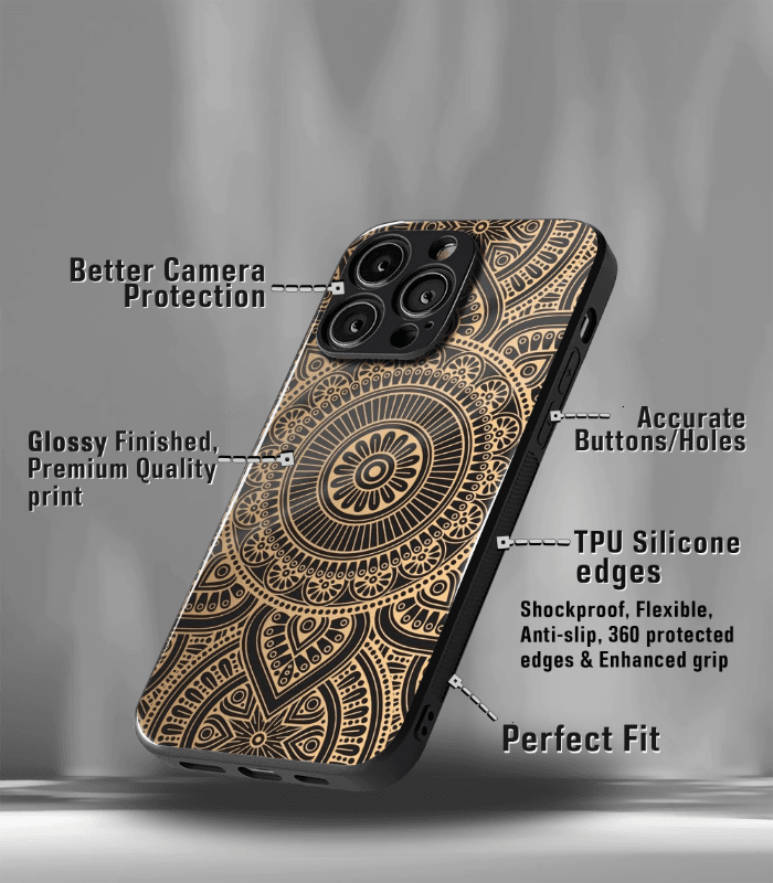 brown mandala art premium phone case