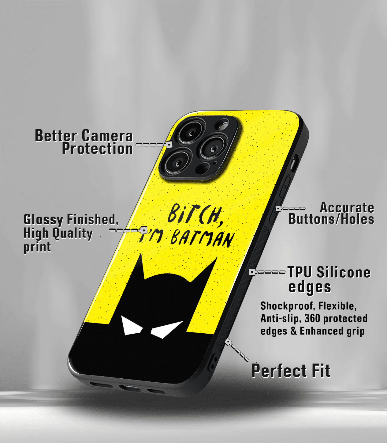 superhero edition premium glossy phone case compatible for all phone models!