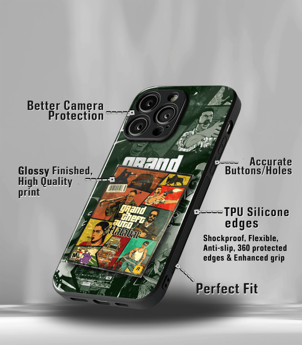gta x mollywood edition premium glossy phone case compatible for all phone models!