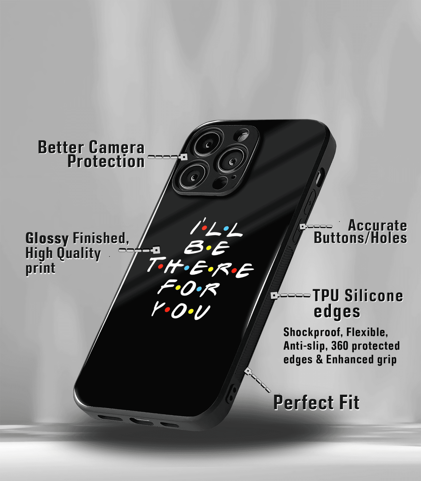friends premium glossy phone case compatible for all phone models!