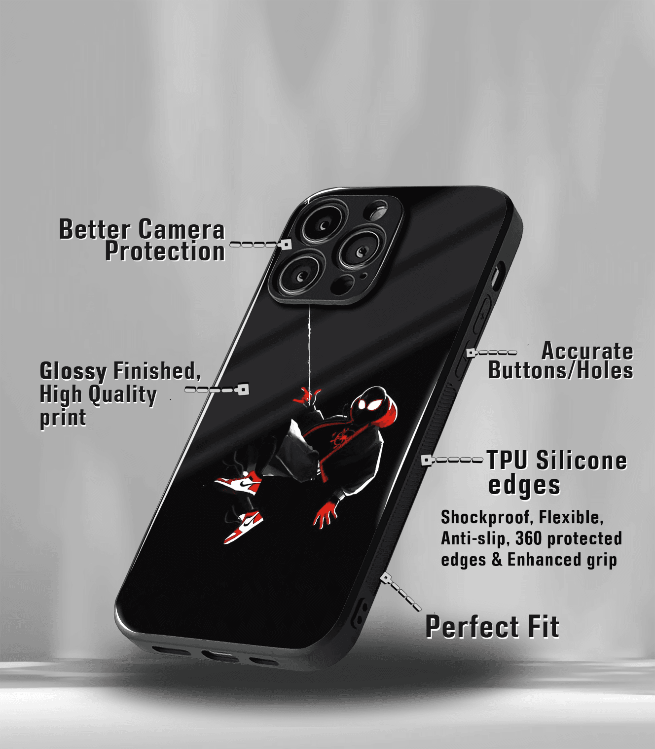 superhero edition premium glossy phone case compatible for all phone models!