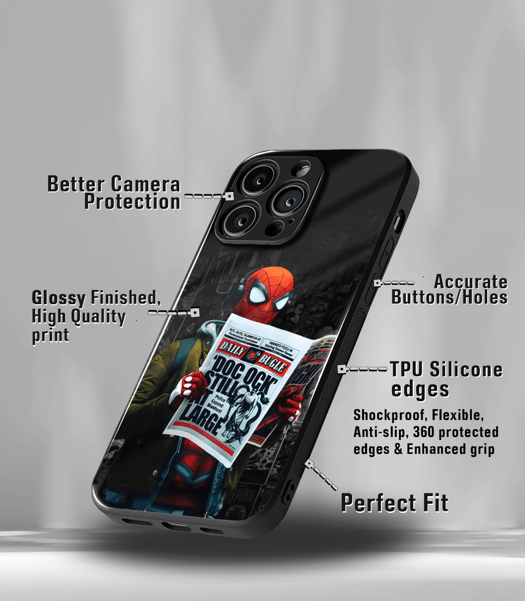 superhero edition premium glossy phone case compatible for all phone models!