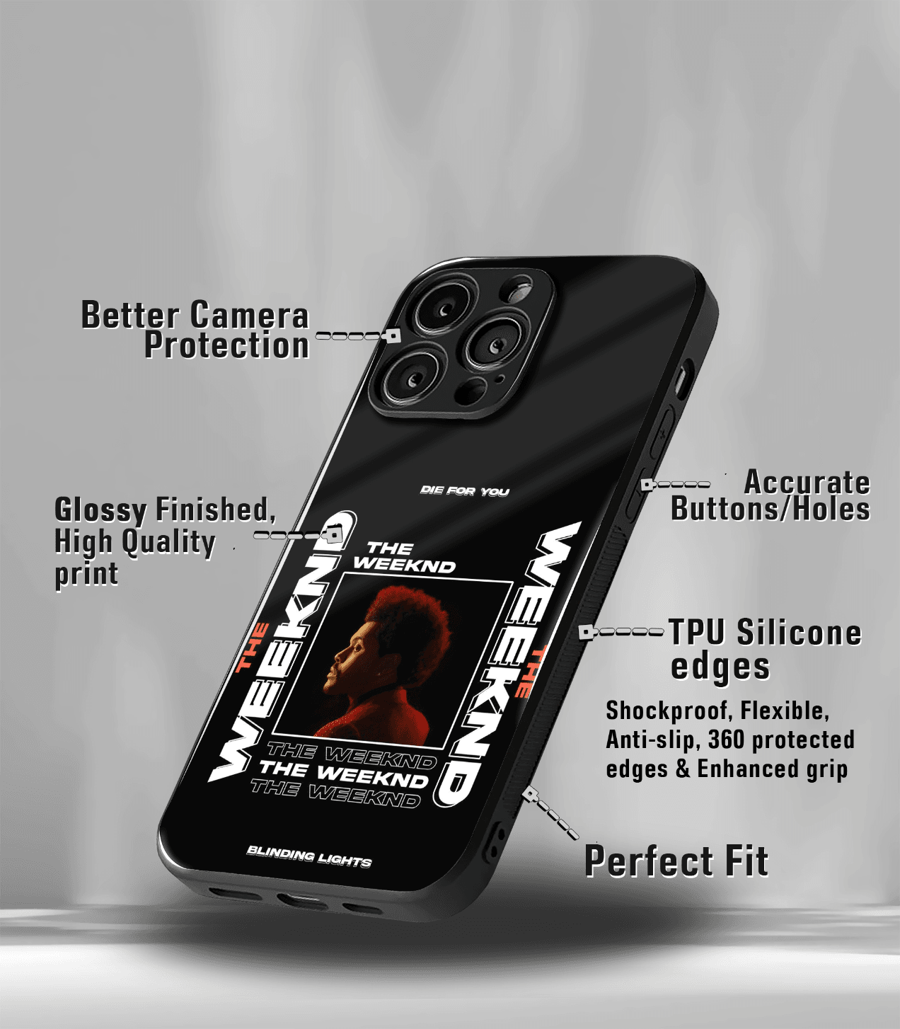the weeknd starboy premium glossy phone case compatible for all phone models!