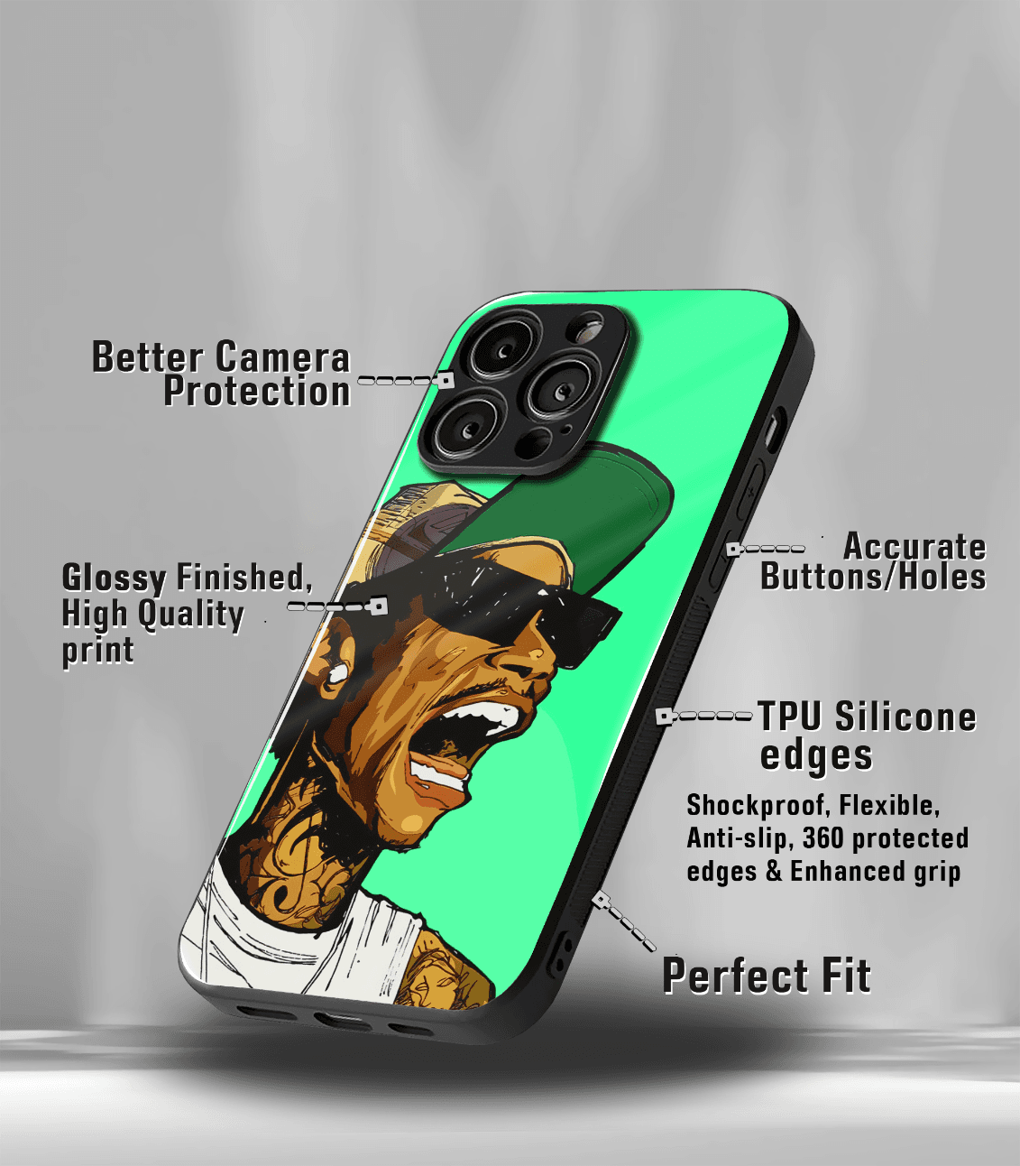 wiz kalifa premium glossy phone case compatible for all phone models!