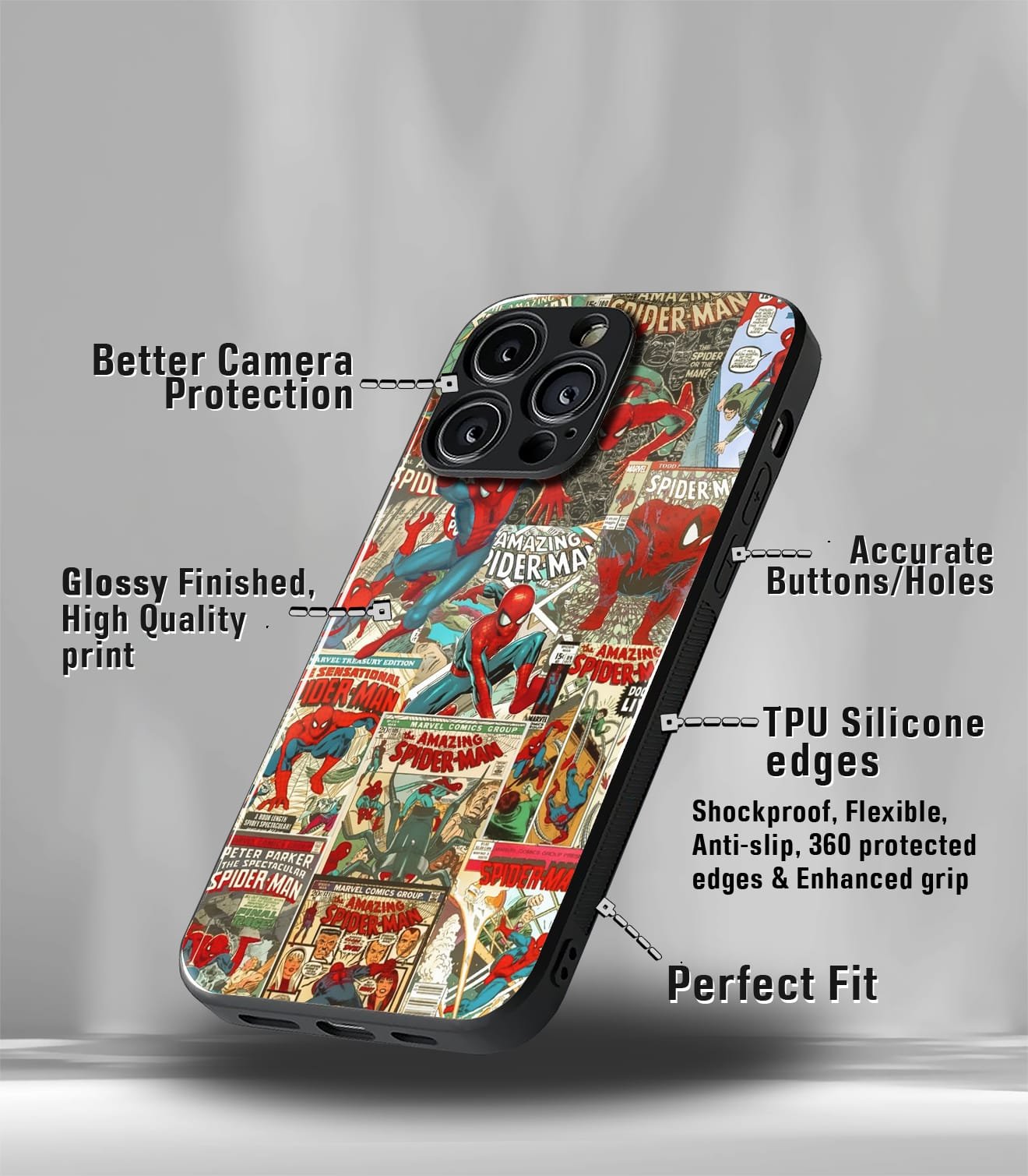 superhero edition premium glossy phone case compatible for all phone models!