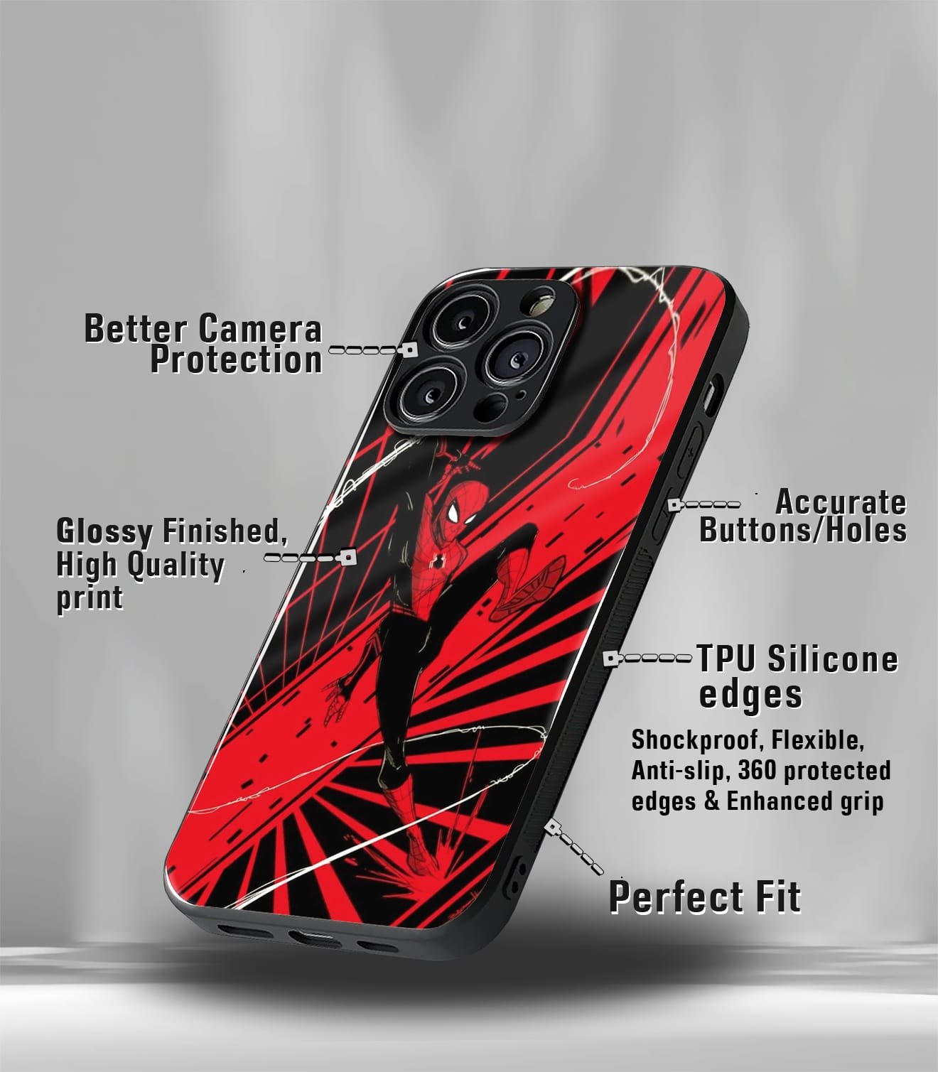 superhero edition premium glossy phone case compatible for all phone models!