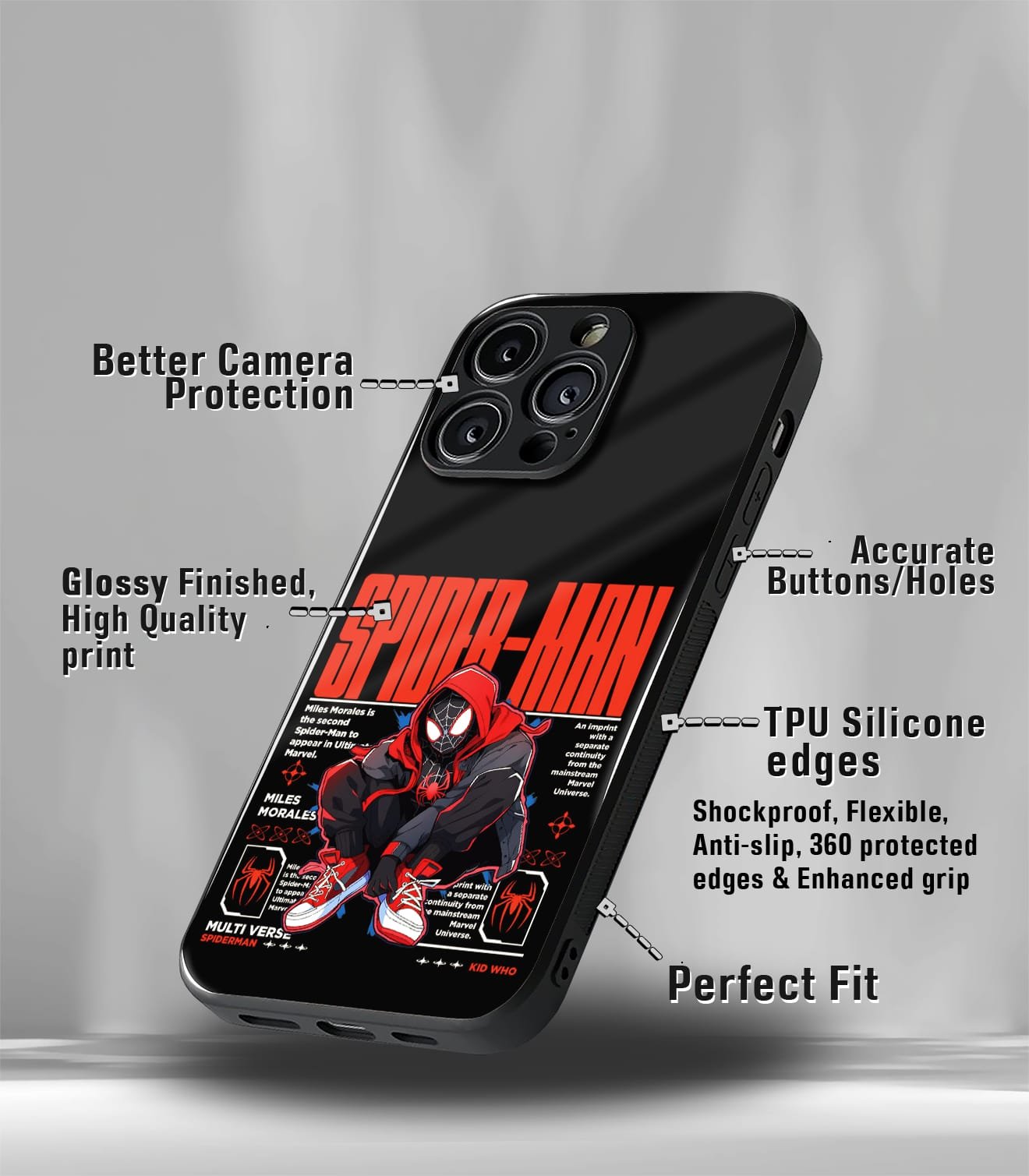 superhero edition premium glossy phone case compatible for all phone models!