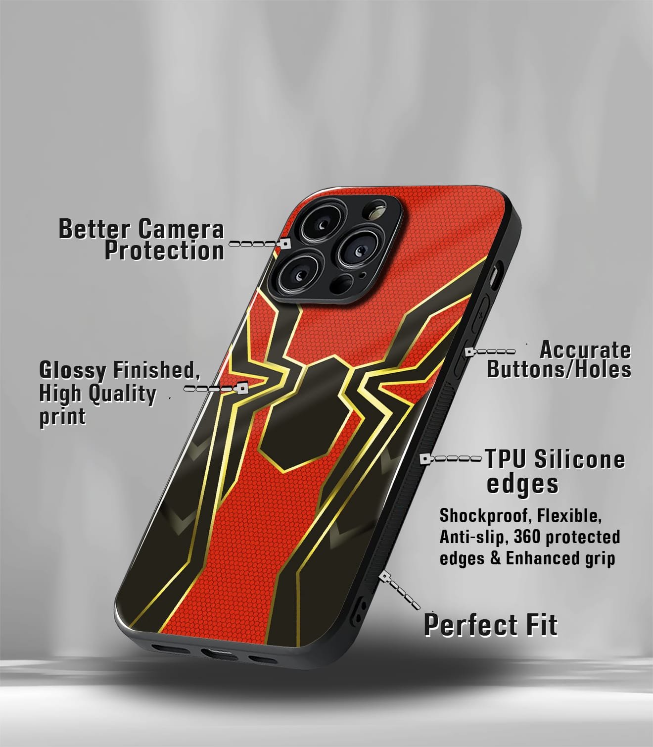 superhero edition premium glossy phone case compatible for all phone models!