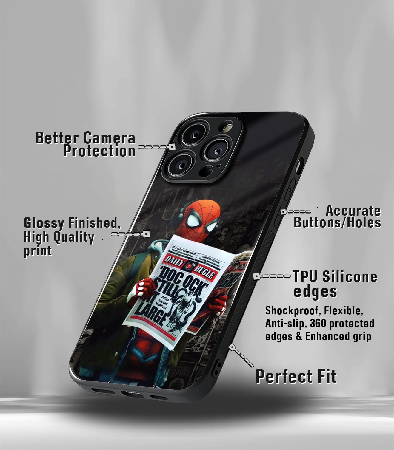 superhero edition premium glossy phone case compatible for all phone models!