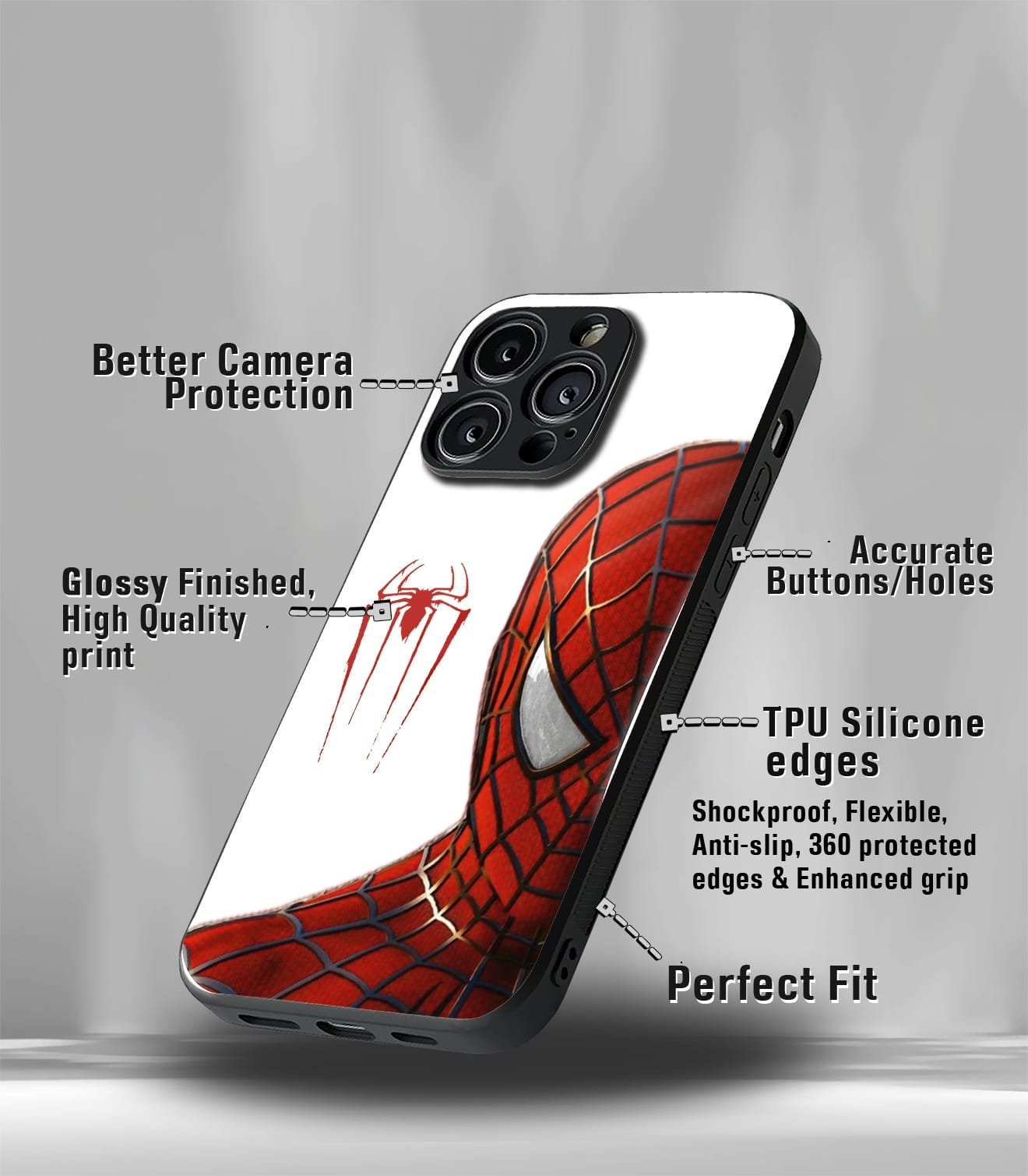 superhero edition premium glossy phone case compatible for all phone models!