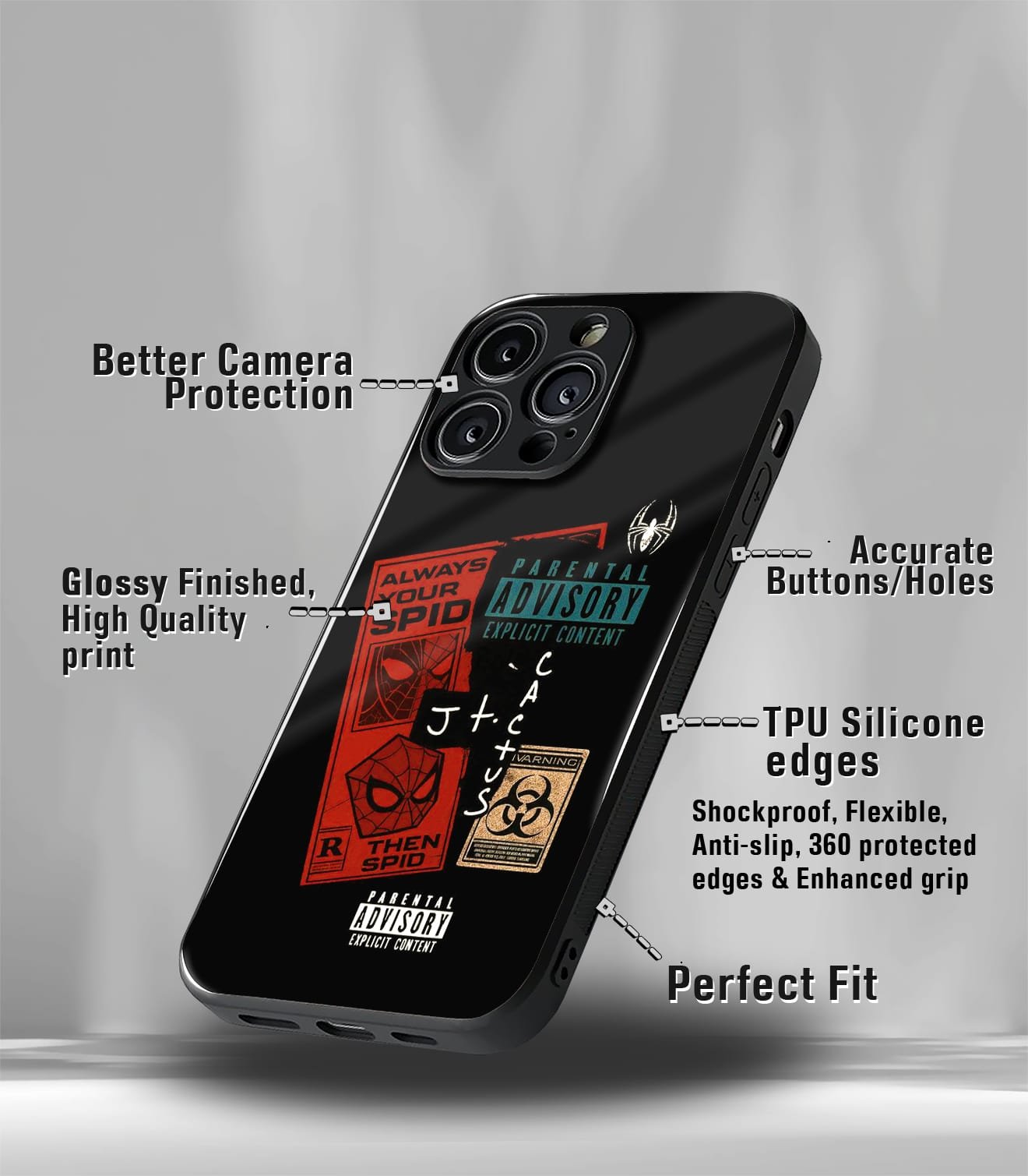 superhero edition premium glossy phone case compatible for all phone models!