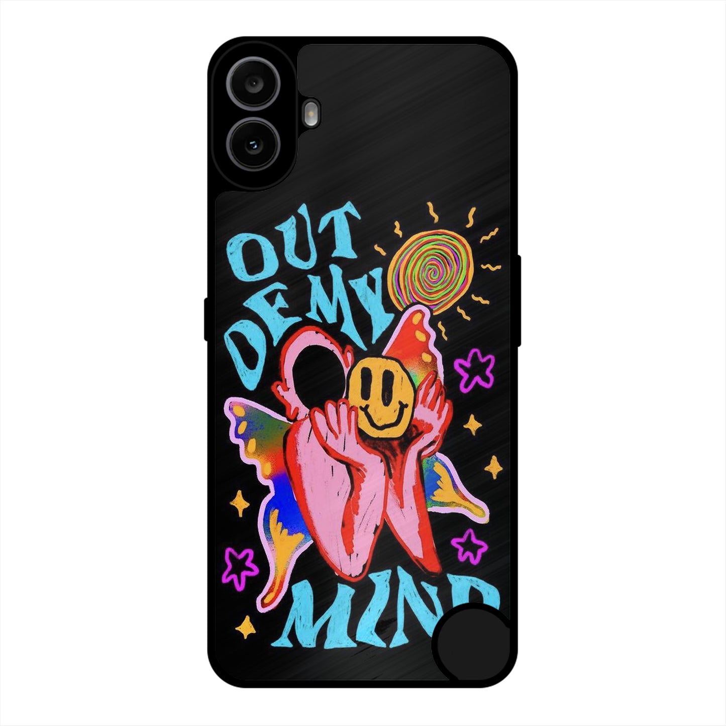 OUT OF MIND PSYCH FLORAL BLACK PREMIUM GLOSSY PHONECASE FOR NOTHING CMF 1