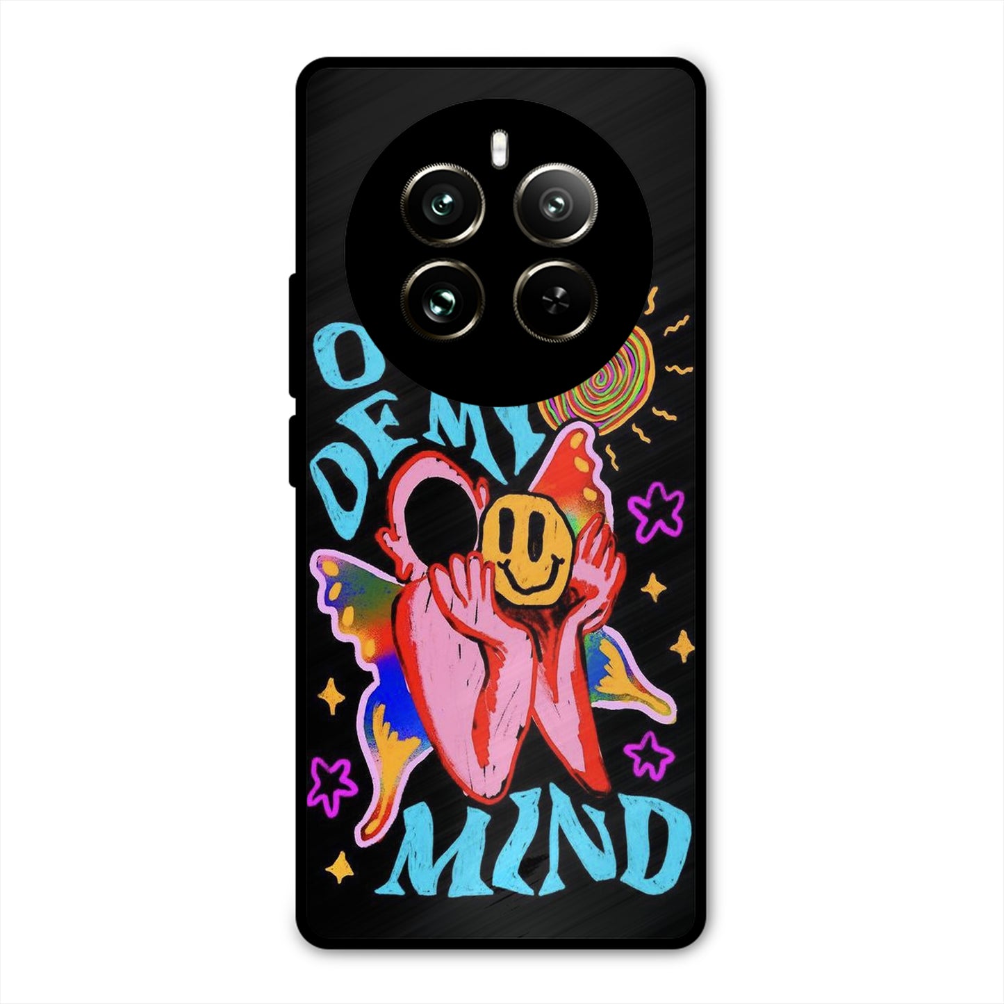 OUT OF MIND PSYCH FLORAL BLACK PREMIUM GLOSSY PHONECASE FOR REALME 12 PRO
