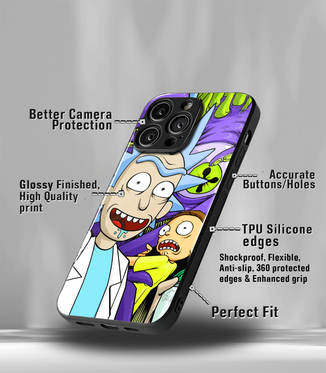 rick morty psych trippy premium glossy case