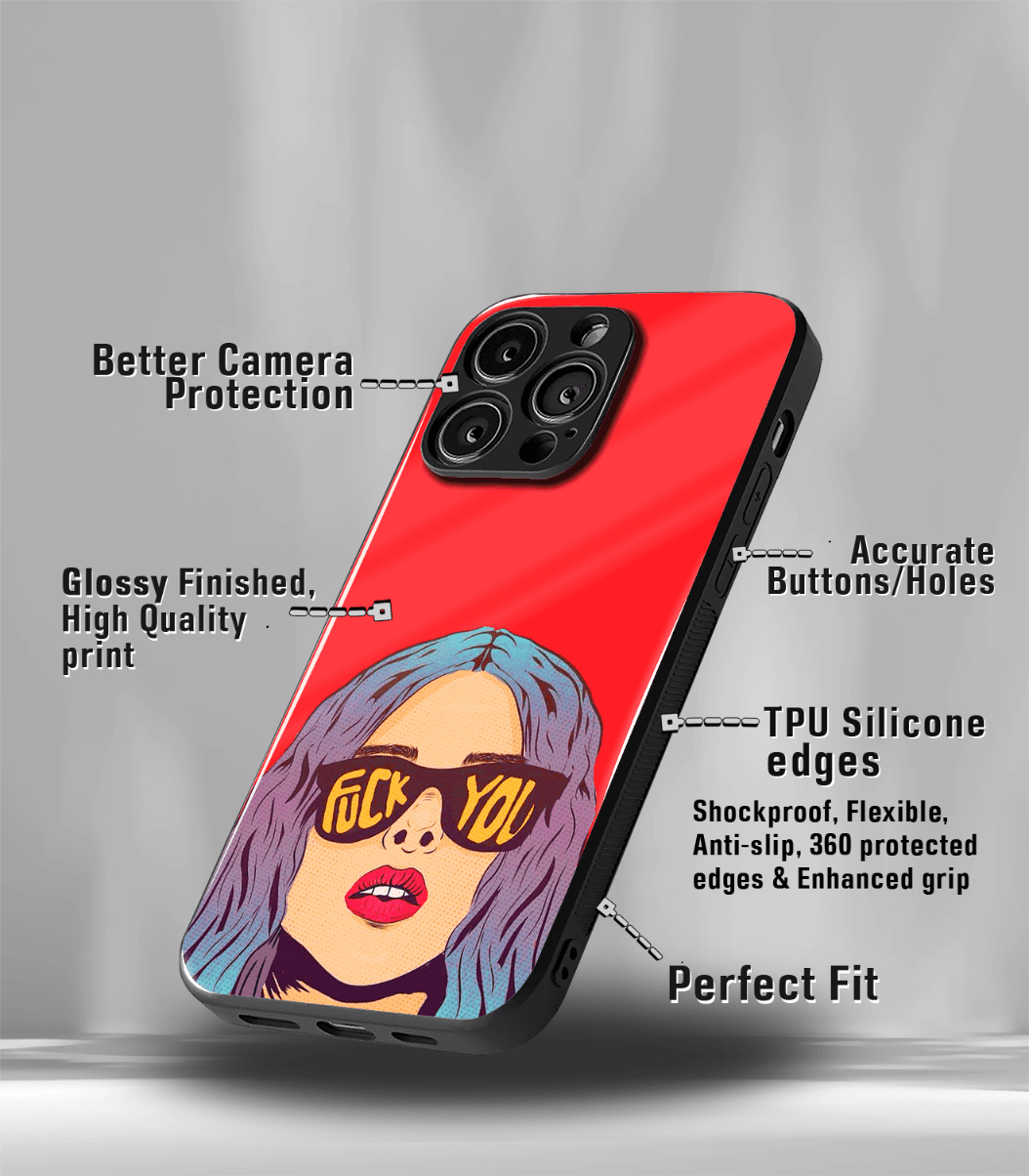 fuck you red psych trippy premium glossy case.