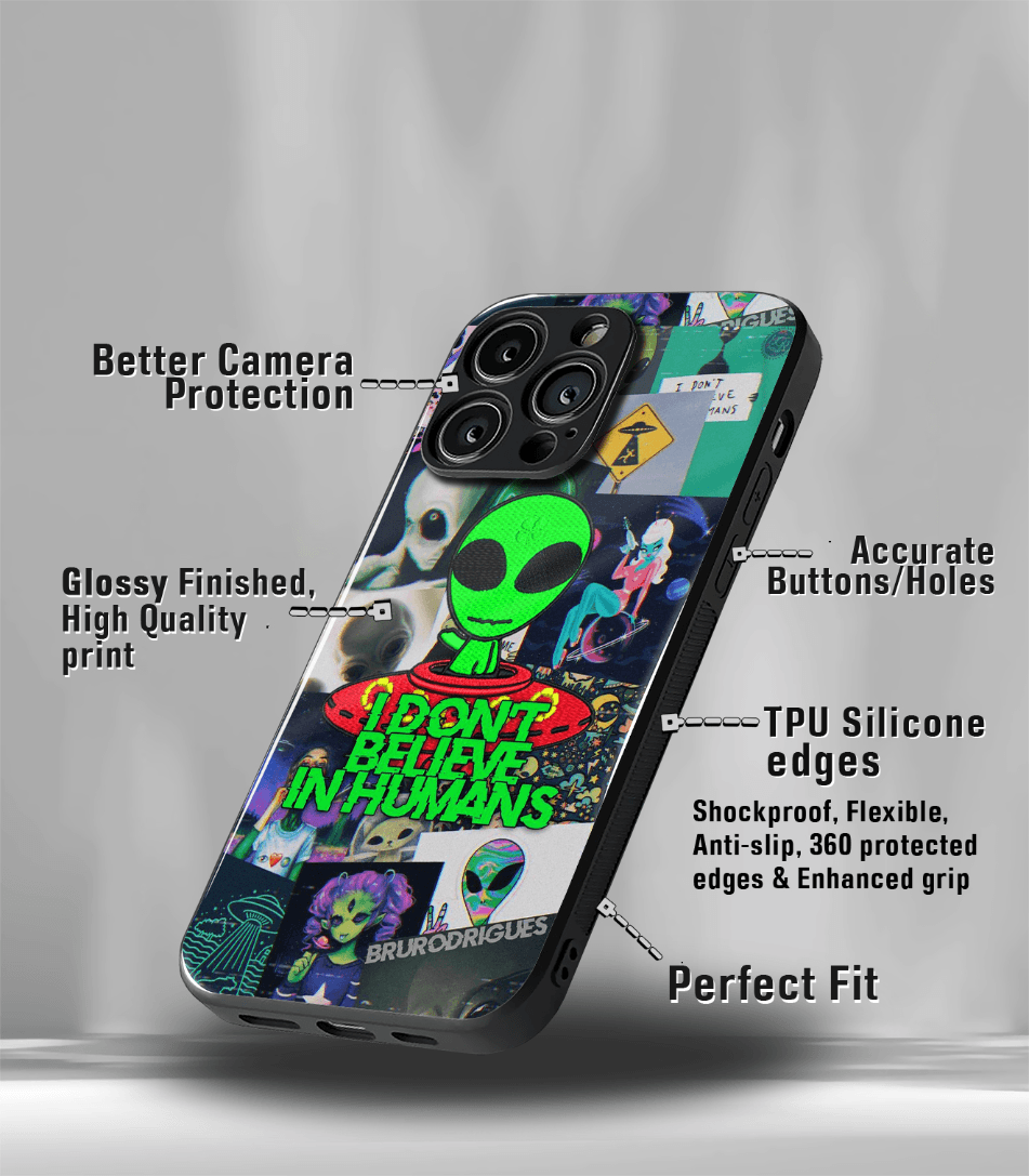 i don’t believe in humans psych trippy premium glossy case.