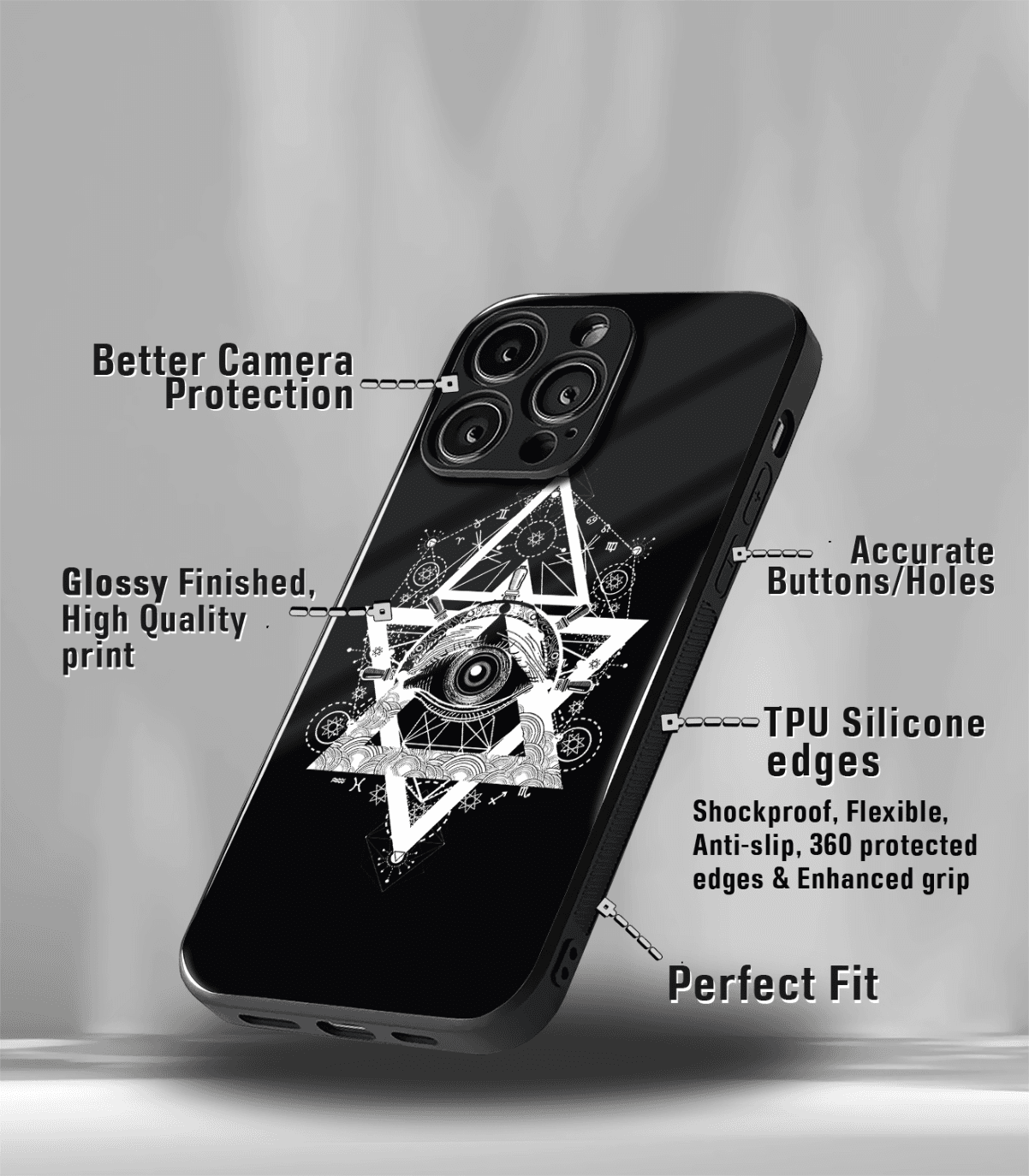 illuminati psych trippy premium glossy case.