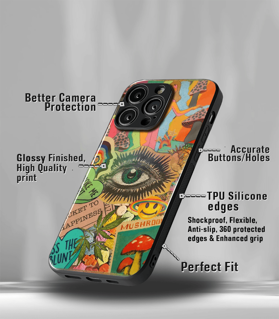 trippy eyes premium glossy case.