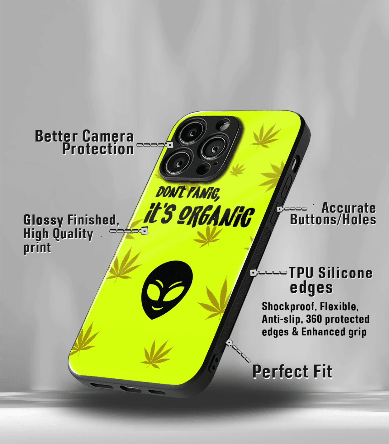 don’t panic , it’s organic psych trippy premium glossy case.